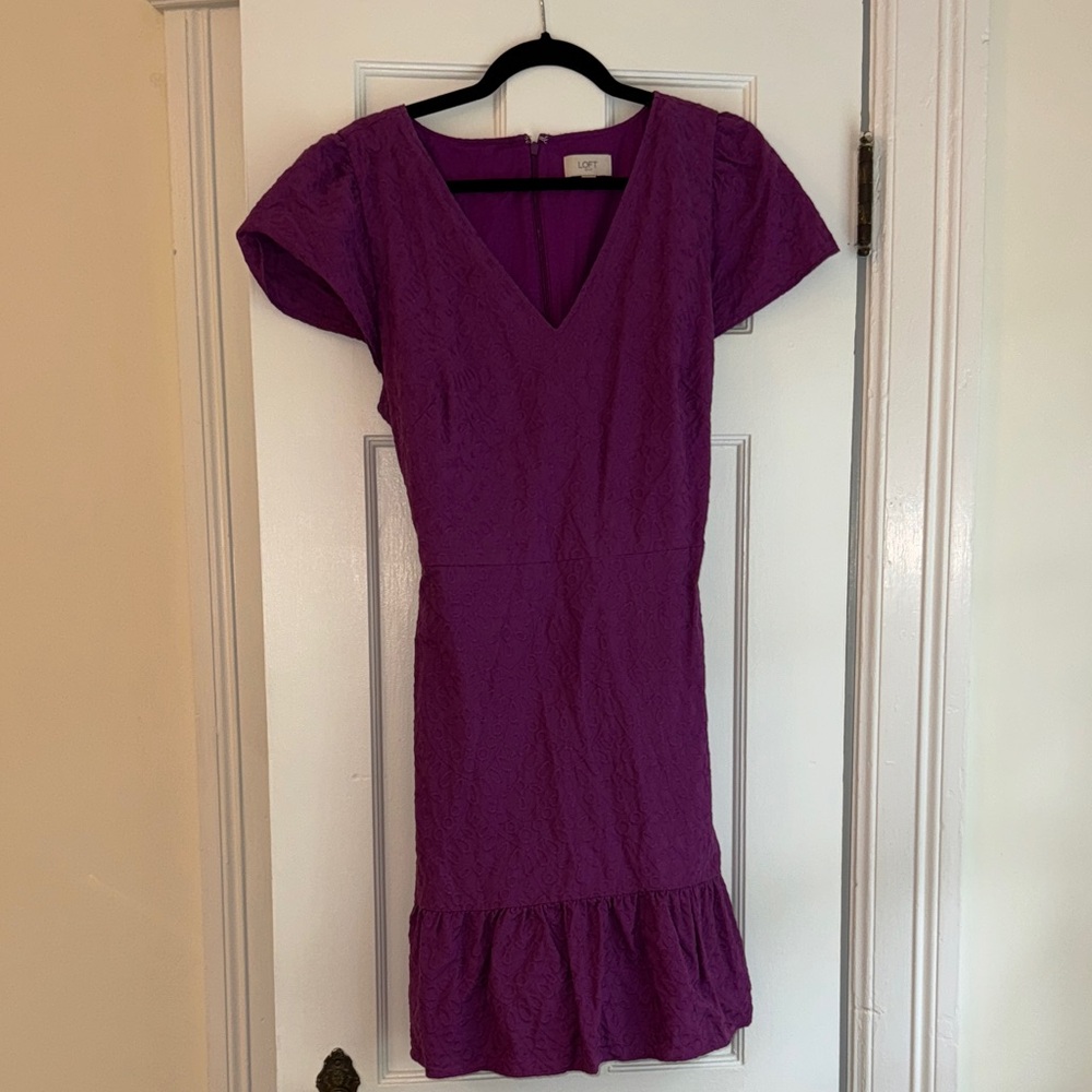 LOFT Vivid Purple Midi Dress